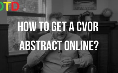 HOW TO GET A CVOR ABSTRACT ONLINE